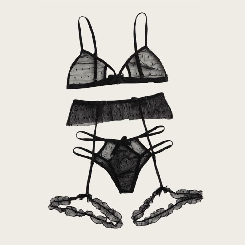 Bralette Triangle Set - Sutyen seti Kadın Seksi Örgü iç