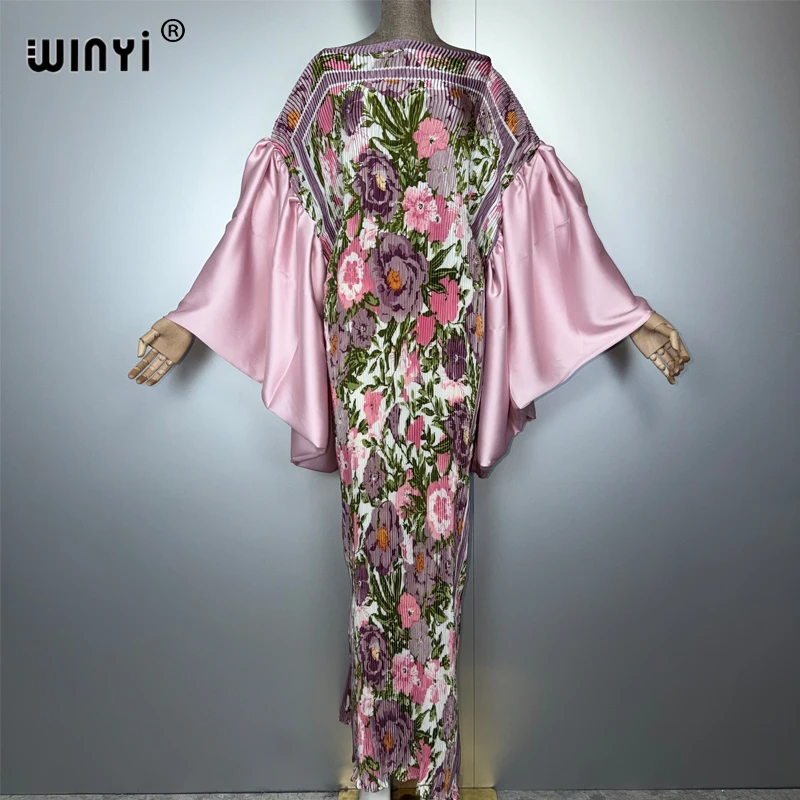 Cover Up Kaftan - WINYI Retro Pileli Elastik Dar Kesim