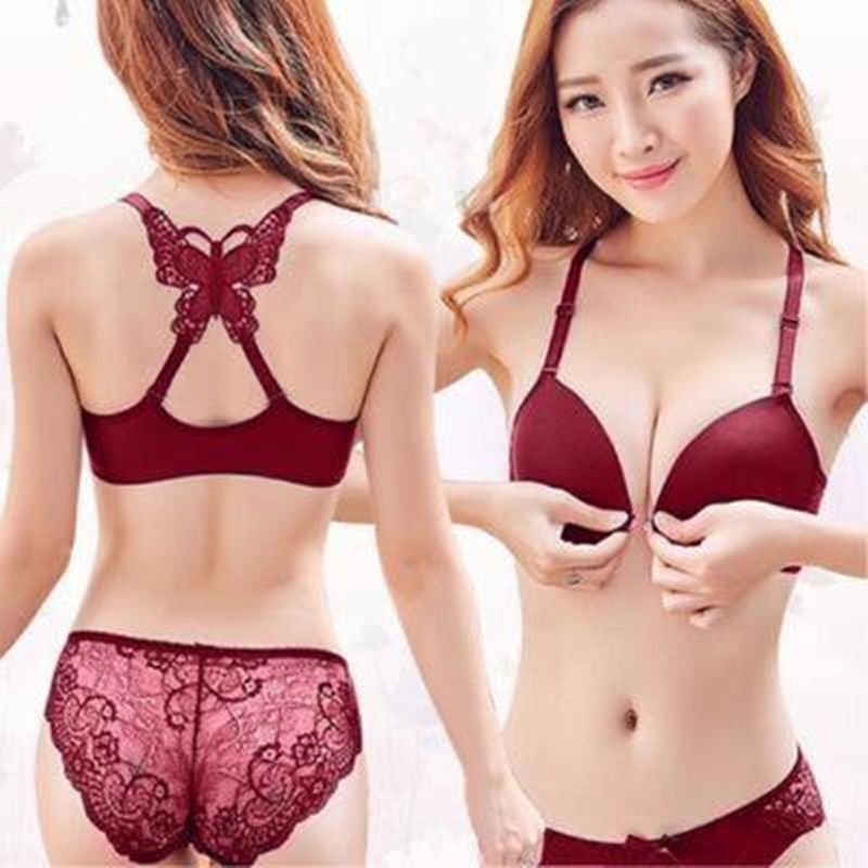 Bralette Triangle Set - Seksi Ön Kesinti Kelebek Güzellik Geri