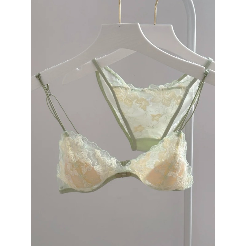 Bralette Triangle Set - Fransız üçgen kupa bralet işlemeli dantel