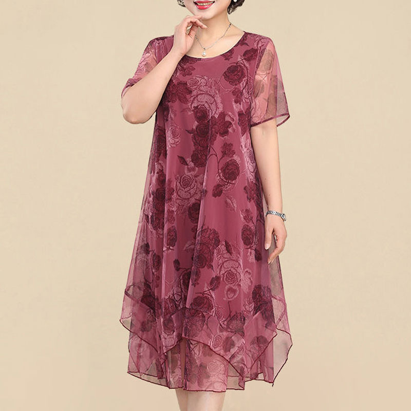 Yeni o-boyun kısa kollu elbise - Midi Skirt Floral incelemesi ve fiyatı