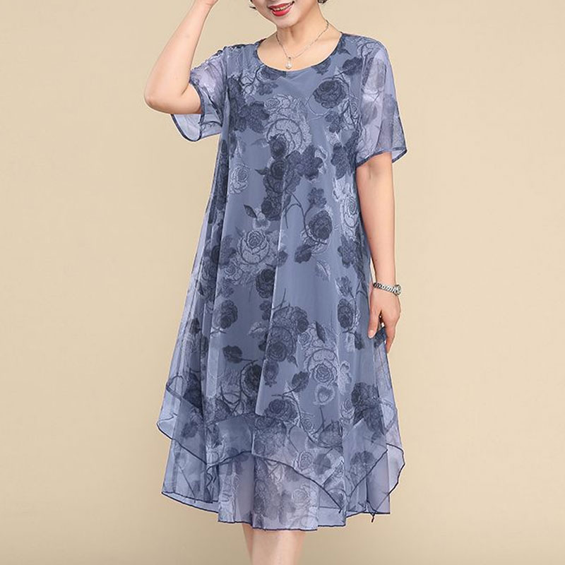 Yeni o-boyun kısa kollu elbise - Midi Skirt Floral incelemesi ve fiyatı