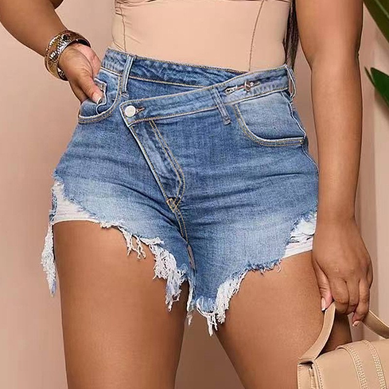 Kadın Yüksek Bel Dar Kesim Yıp - Shorts Denim Frayed incelemesi ve fiyatı