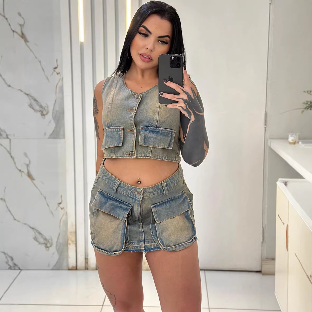 2026 Yeni Kadın Denim Etek Tak - Shorts Denim Frayed incelemesi ve fiyatı