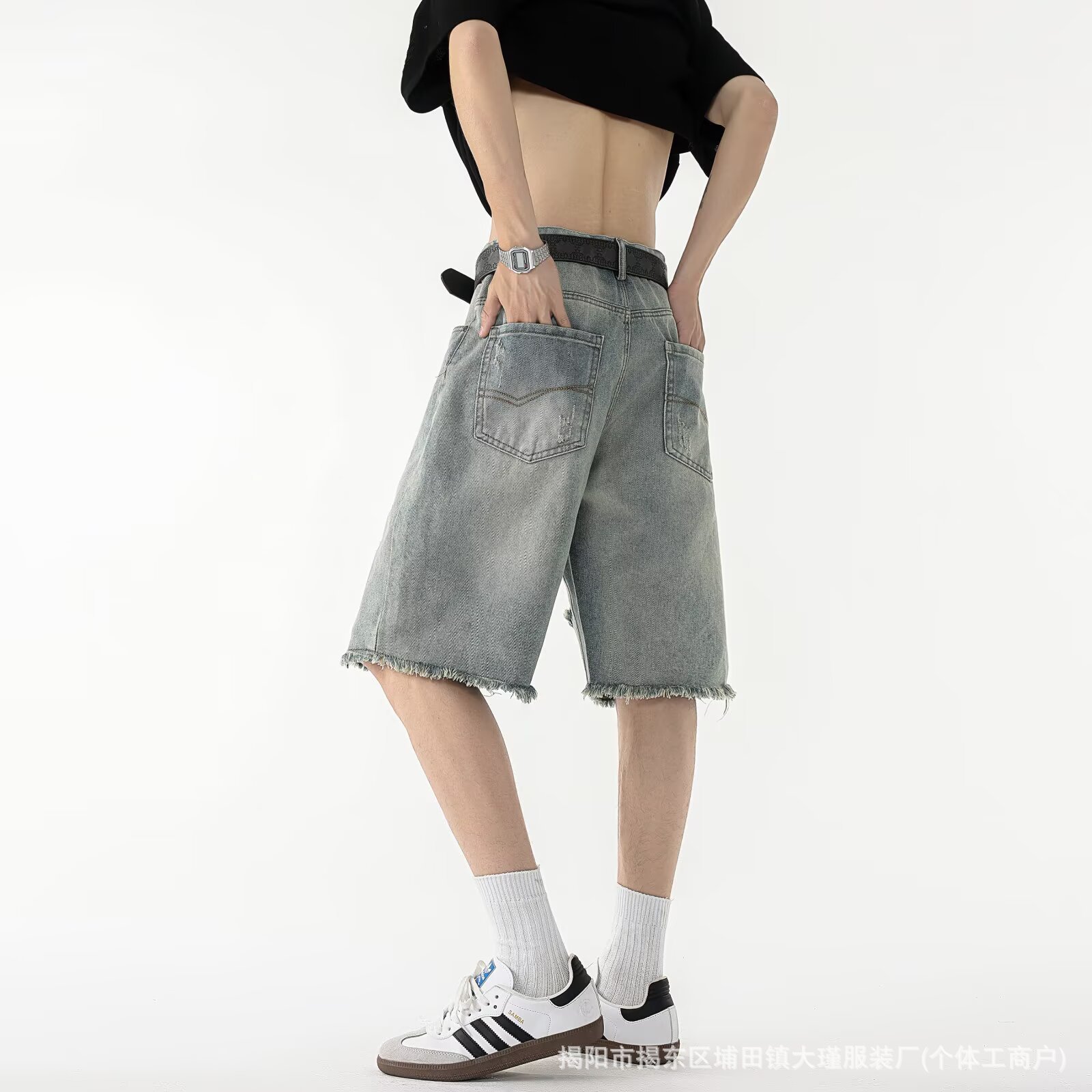Erkekler İçin Yırtık Eskitilmi - Shorts Denim Frayed incelemesi ve fiyatı