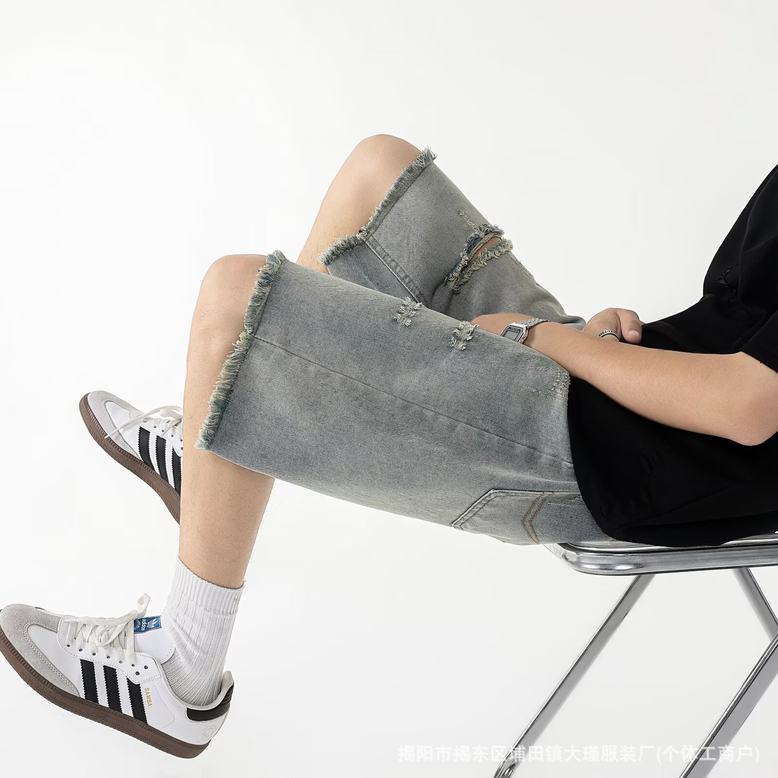 Erkekler İçin Yırtık Eskitilmi - Shorts Denim Frayed incelemesi ve fiyatı