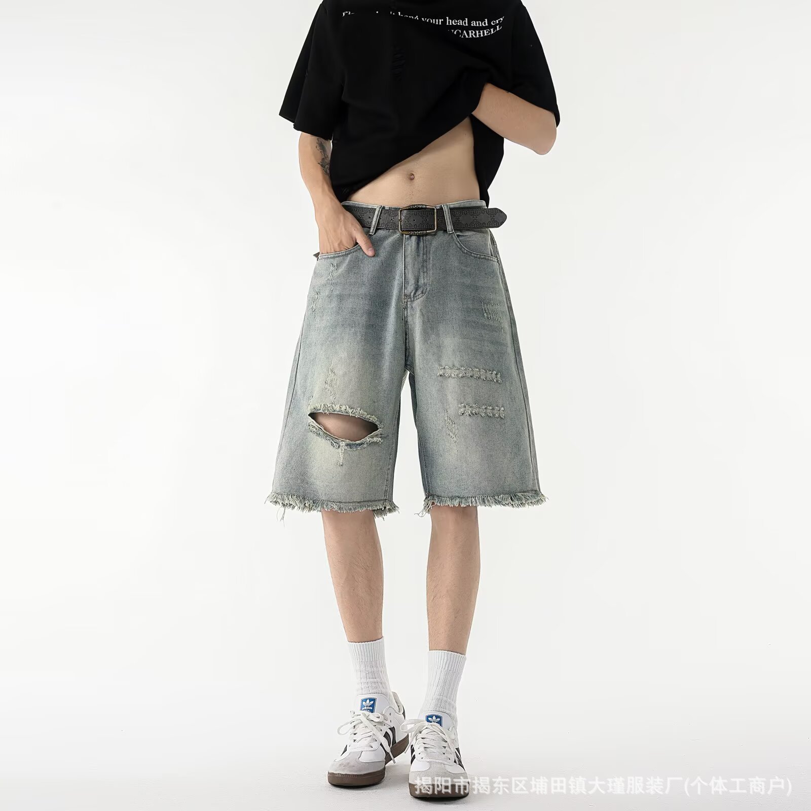 Erkekler İçin Yırtık Eskitilmi - Shorts Denim Frayed incelemesi ve fiyatı