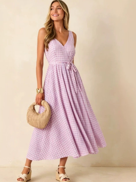 Yaz 2026 Büyük Beden Çiçek Des - Linen Dress Wrap incelemesi ve fiyatı