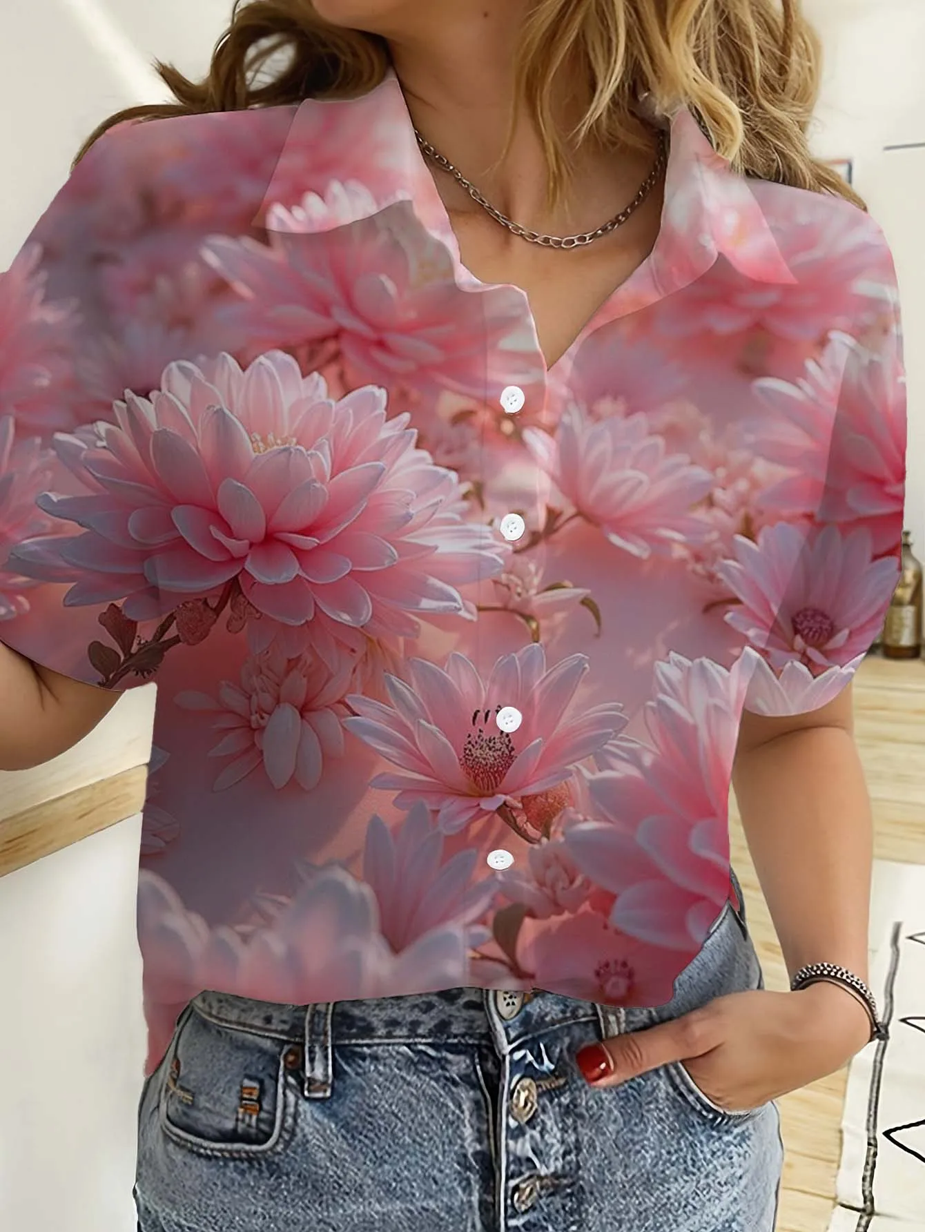 Hawaii Bayan Gömlek Kısa Kollu - Romper Floral Print incelemesi ve fiyatı