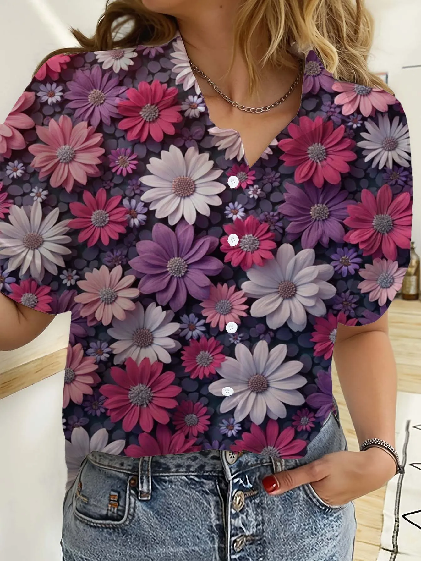 Hawaii Bayan Gömlek Kısa Kollu - Romper Floral Print incelemesi ve fiyatı