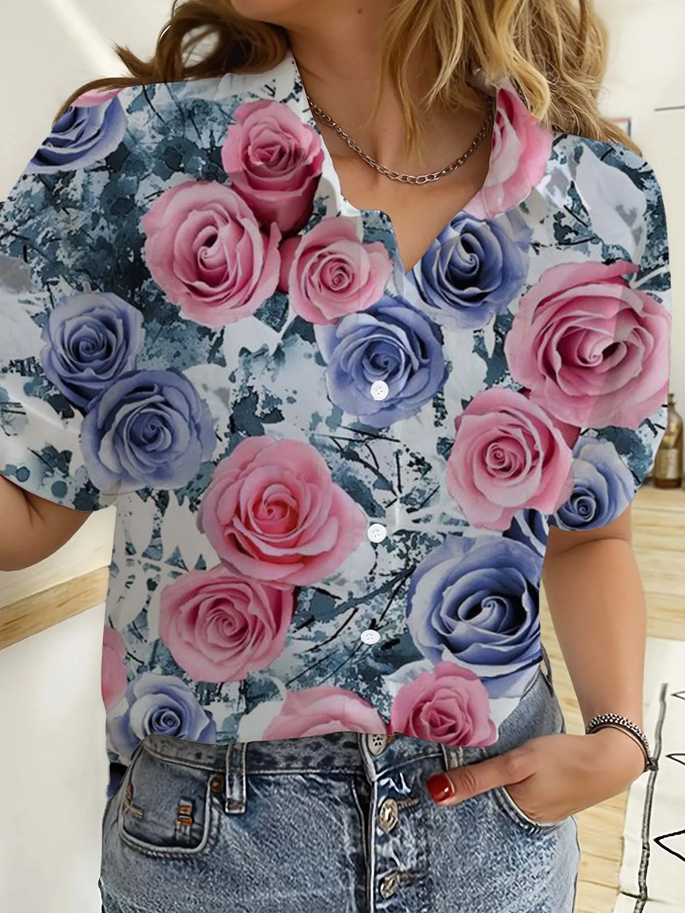Hawaii Bayan Gömlek Kısa Kollu - Romper Floral Print incelemesi ve fiyatı