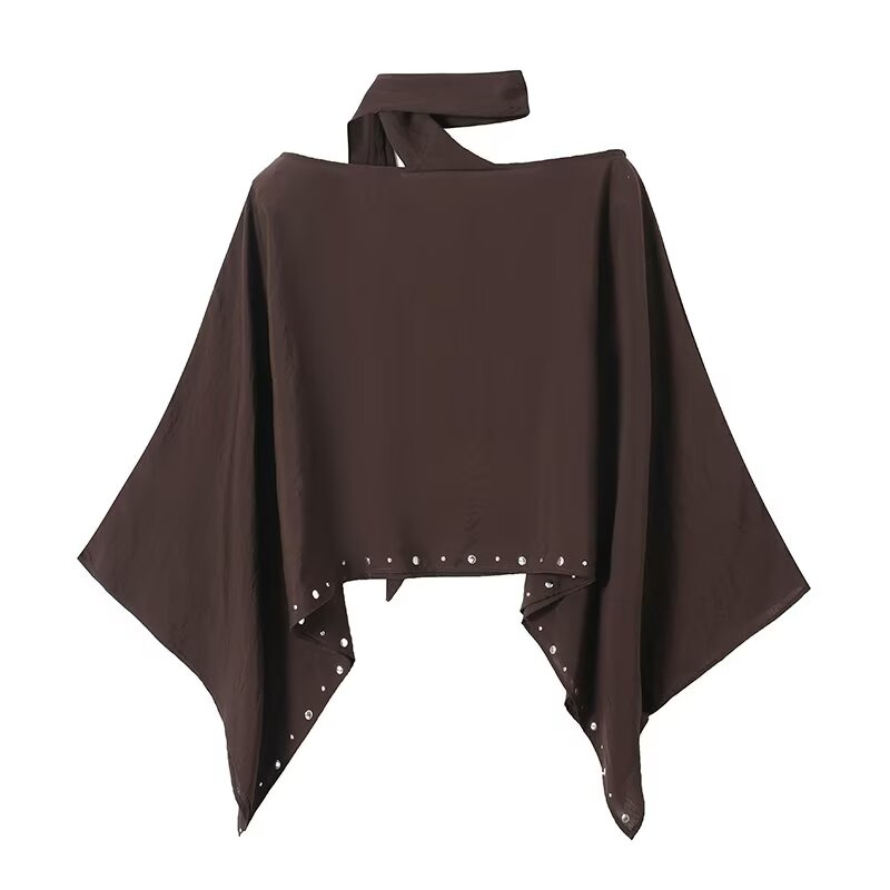 KEYANKETIAN Koyu Kahverengi Om - Blouse Off Shoulder incelemesi ve fiyatı