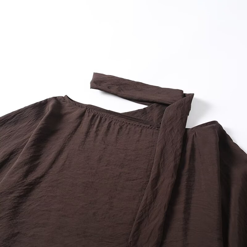 KEYANKETIAN Koyu Kahverengi Om - Blouse Off Shoulder incelemesi ve fiyatı