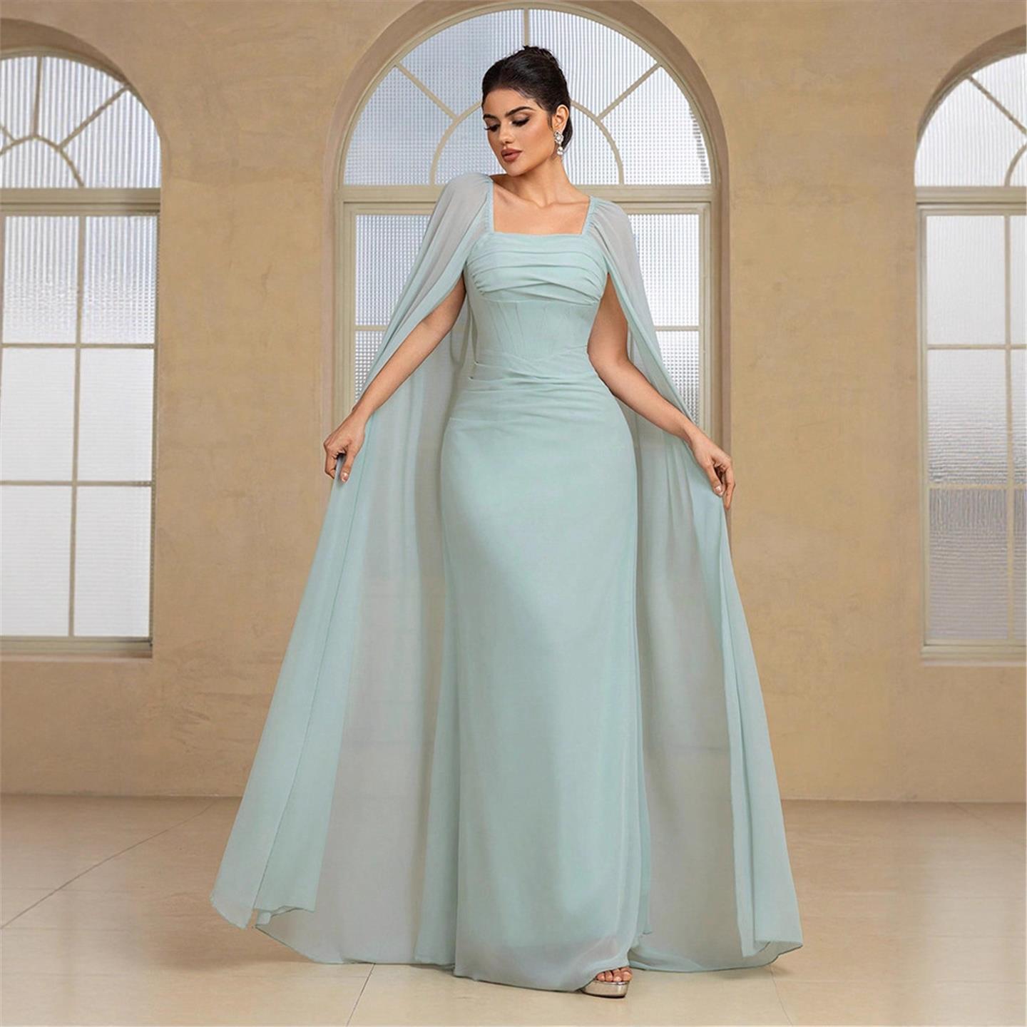 Şık Uzun Abiye Elbise Düz Renk - Linen Dress Wrap incelemesi ve fiyatı